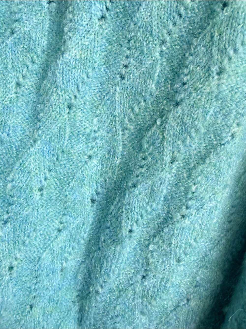 J. Crew Size S Green Supersoft Pointelle Bubble-Hem Cardigan Sweater - Picture 5 of 7
